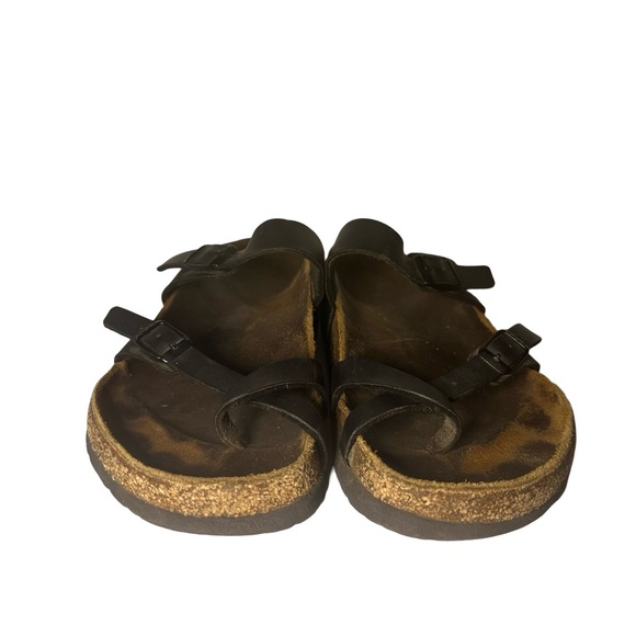 Birkenstock Women 9/40 Mayari Birko-Flor Slip On Toe Loop Sandals Black - Picture 4 of 15